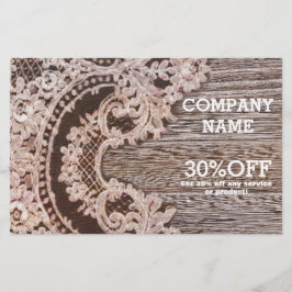 Flyer vintage rústico occidental campestre chic encaje m