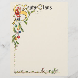 Flyer Vintage Santa Claus, frontera de Navidades decorat