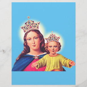 Flyer Virgen María reina con Jesús