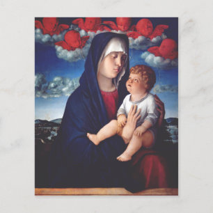 Flyer Virgen María y Niño Arte Religioso Clásico