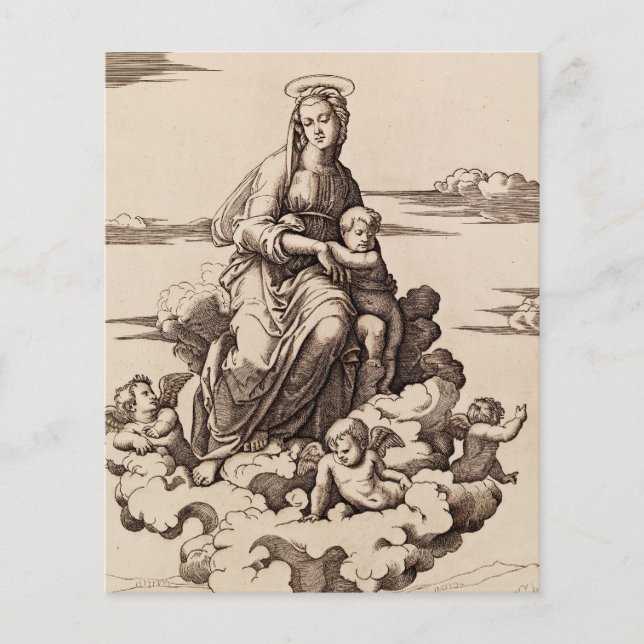 Flyer Virgen y niño en las nubes (Frente)