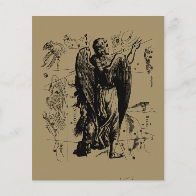 Flyer Virgo Constellation Hevelius 1690 Ago 23 Septiembr (Frente)