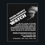 Flyer Vista pública, Anuncio de vigilancia comunitaria e<br><div class="desc">Vista pública,  Volante publicitario de Neighborhood Community Watch de The Business Card Store.</div>
