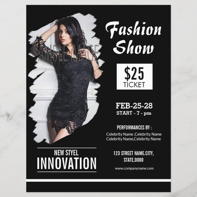 Flyer Volante/Invitación de Fashion Show (Frente)