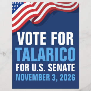 Flyer Vota por Talarico para el Senado 2026 Americano