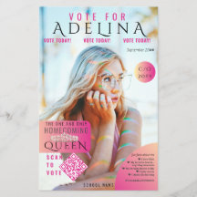 Votar Homecoming Queen Pink Magazine Style HOCO