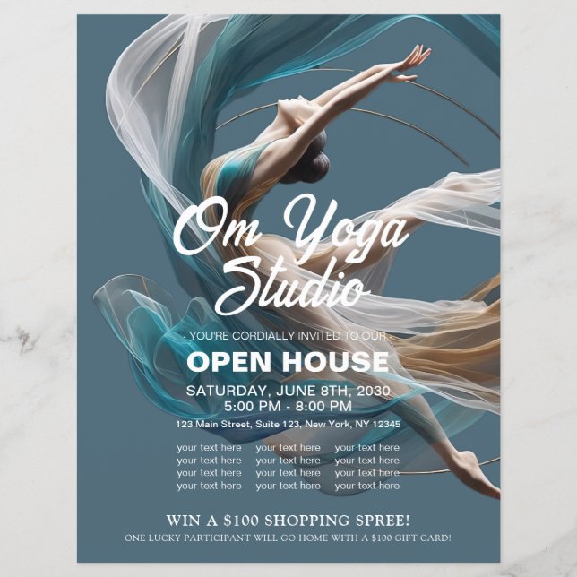 Flyer Vuelo aéreo Aire Yoga Instructor Pilates Fitness (Frente)