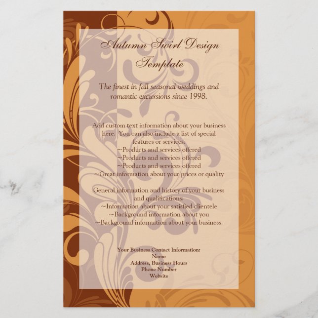 Flyer Warm Golden Otumn Swirl (Frente)