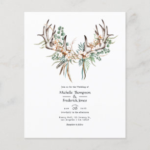 Flyer Watercolor Boho Cotton y Eucalyptus Boho Boda