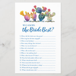 Flyer Watercolor Cactus Quien Conoce El Mejor Juego De L