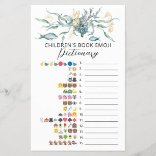 Flyer Watercolor Under the Sea Emoji Pictionary Game
