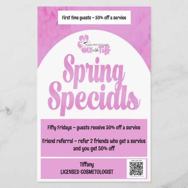 Flyer Wax con la ventana transparente Tiff (Frente)