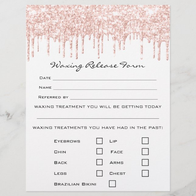 Flyer Waxing Depilation Liability Liberar a la persona e (Frente)