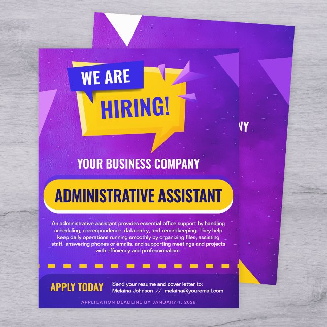 Flyer We Are Hiring Job Position Announcement Template (Subido por el creador)