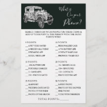 Wedding Car What is on your Phone Shower Game Card
