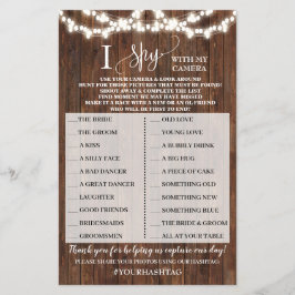 Flyer Western I Spy Country Wedding Tarjeta de juego de