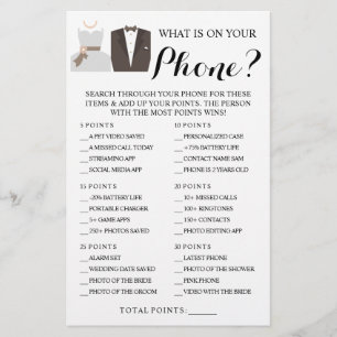 Flyer What is on your Phone Shower Game Card