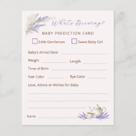Flyer What's Brewing Tea Party Baby Prediction Card