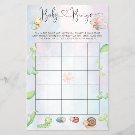 Flyer Whimsical A Little Love Bug Rainbow Baby Bingo