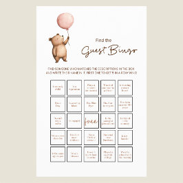 Flyer Whimsical Bear Baby Shower Guess the Baby Face 