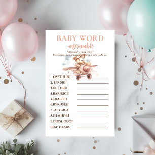 Flyer Whimsical Pink Airplane Adventure Baby Shower