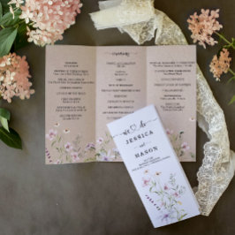 Flyer Whimsical Wildflower Triple Wedding Program