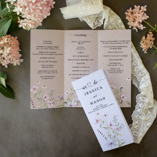 Flyer Whimsical Wildflower Triple Wedding Program