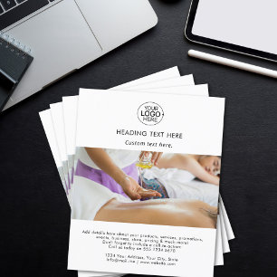 Flyer White Modern Add Logo Typography Photo QR Code