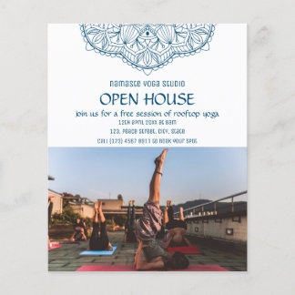 Flyer White Yoga Meditation Open House Promotional Photo