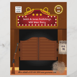 Flyer Wild West Corporate Function agrega foto y logotip