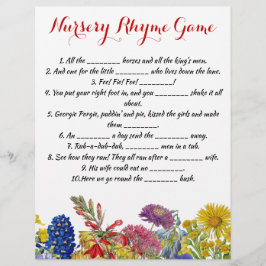 Flyer Wildflower Bloom Whimsical Floral Baby Shower Game