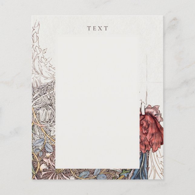 FLYER : WILLIAM MORRIS : HONEYSUCKLE + TULIP (Frente)