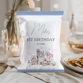 Flyer Winter Onederland 1er cumpleaños Chip Bag Wrapper