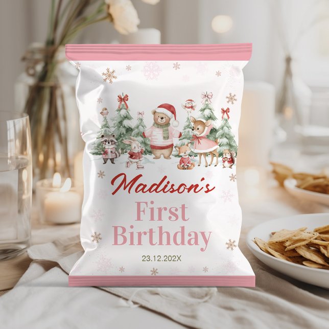 Flyer Winter Woodland Girl Birthday Chip Bag Wrapper (Subido por el creador)
