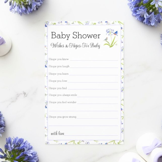 Flyer Wishes & Hopes Baby Shower Lily with Bluebird  (Subido por el creador)