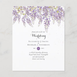 Flyer Wisteria Floral Garden Lavender Boda PRESUPUESTO