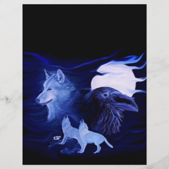 Flyer Wolf y Raven con luna llena (Frente)