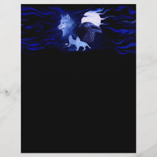 Flyer Wolf y Raven con luna llena
