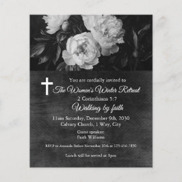 Flyer Women's Winter Retreat White Floral Church