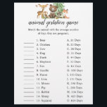 Flyer Woodland Animal GestGame Baby Shower<br><div class="desc">Juego de gestación de Baby Shower.</div>