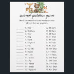 Flyer Woodland Animal GestGame Baby Shower<br><div class="desc">Juego de gestación de Baby Shower.</div>