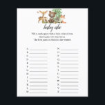 Flyer Woodland Animals Baby ABC Shower<br><div class="desc">Bebé juego ABC.</div>