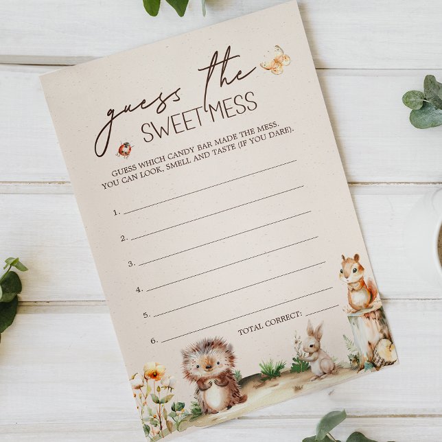 Flyer Woodland Animals Baby Shower supongo juego de ajed (Subido por el creador)