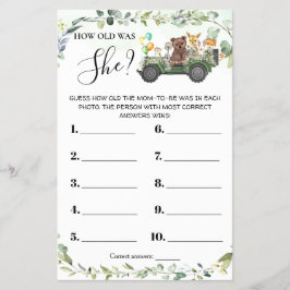 Flyer Woodland Animals Qué edad tenía su tarjeta de Baby