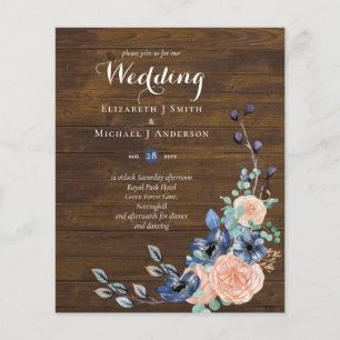 Flyer Woodland, Boda de Coral y Azul de la Armada Presup
