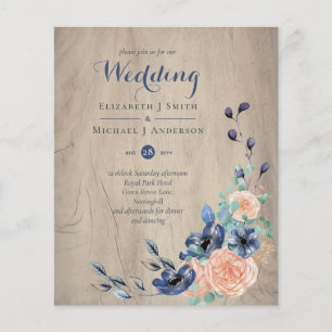 Flyer Woodland, Boda de Coral y Azul de la Armada Presup