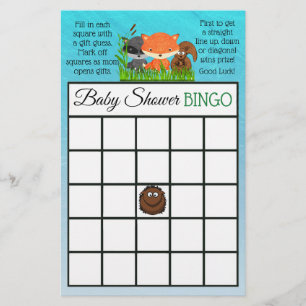 Flyer Woodland Creaturas juegos temáticos de ducha para