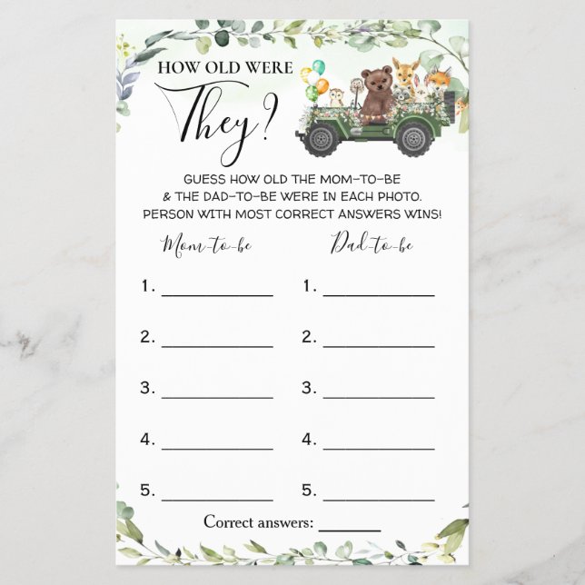 Flyer Woodland Qué Edad Tenían Las Tarjetas De Juego Bab (Frente)