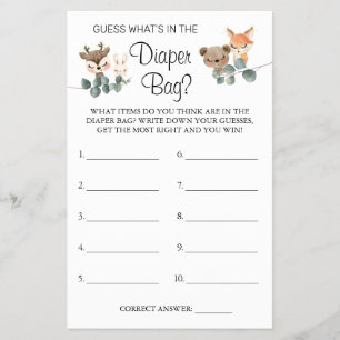 Flyer Woodland Qué hay en la tarjeta de juego de bolsos 