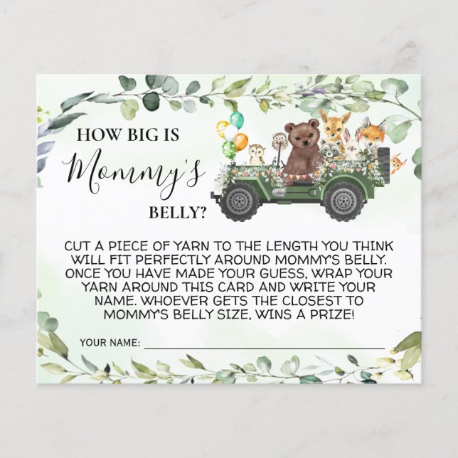 Flyer Woodland ¿Qué tan grande es la tarjeta de juego de (Frente)